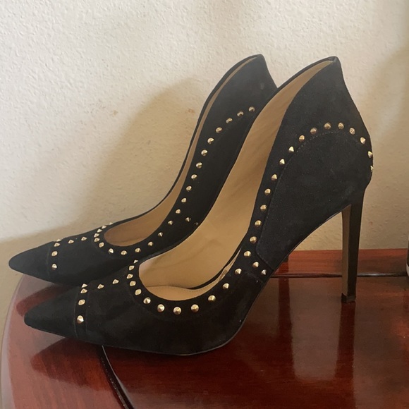 Sam Edelman Black Suede Heels Sz 10 - Picture 4 of 7